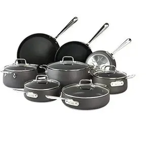 All-Clad E785SB64 HA1 Hard Anodized Nonstick 13 Piece Cookware Set (Scratched)