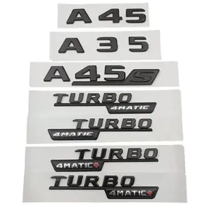 ABS For Mercedes Benz A 35 45 AMG W177 W176 A35 A45 A45S TURBO 4MATIC Car Trunk Letters Emblem Badge Logo Stickers Accessories