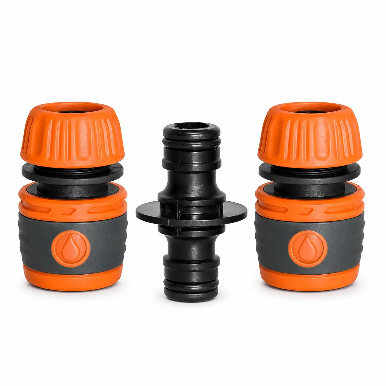 Universal Garden Hose Connector for 1/2" & 1" Soft Hoses, Household Quick-Connect Hose Coupler Adapter