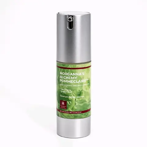 Pommeclaire Dark Spot Serum – Powered by Apple Exosomes!  Fades dark spots, brightens uneven tone & boosts glow  Gentle, non-irritating & non-photosensitizing.  Eco-luxury skincare!