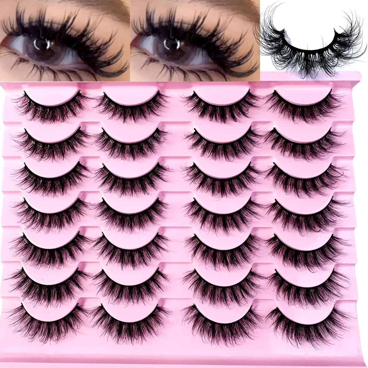 14Pairs Manga Lashes 5D Fluffy Lashes,Natural Lashes,Fluffy Wispy And Soft Natural Lashes,Cat Eyelashes,Reusable,For Used Daily Makeup Extensions Suitable For Beginner Friendly holiday party