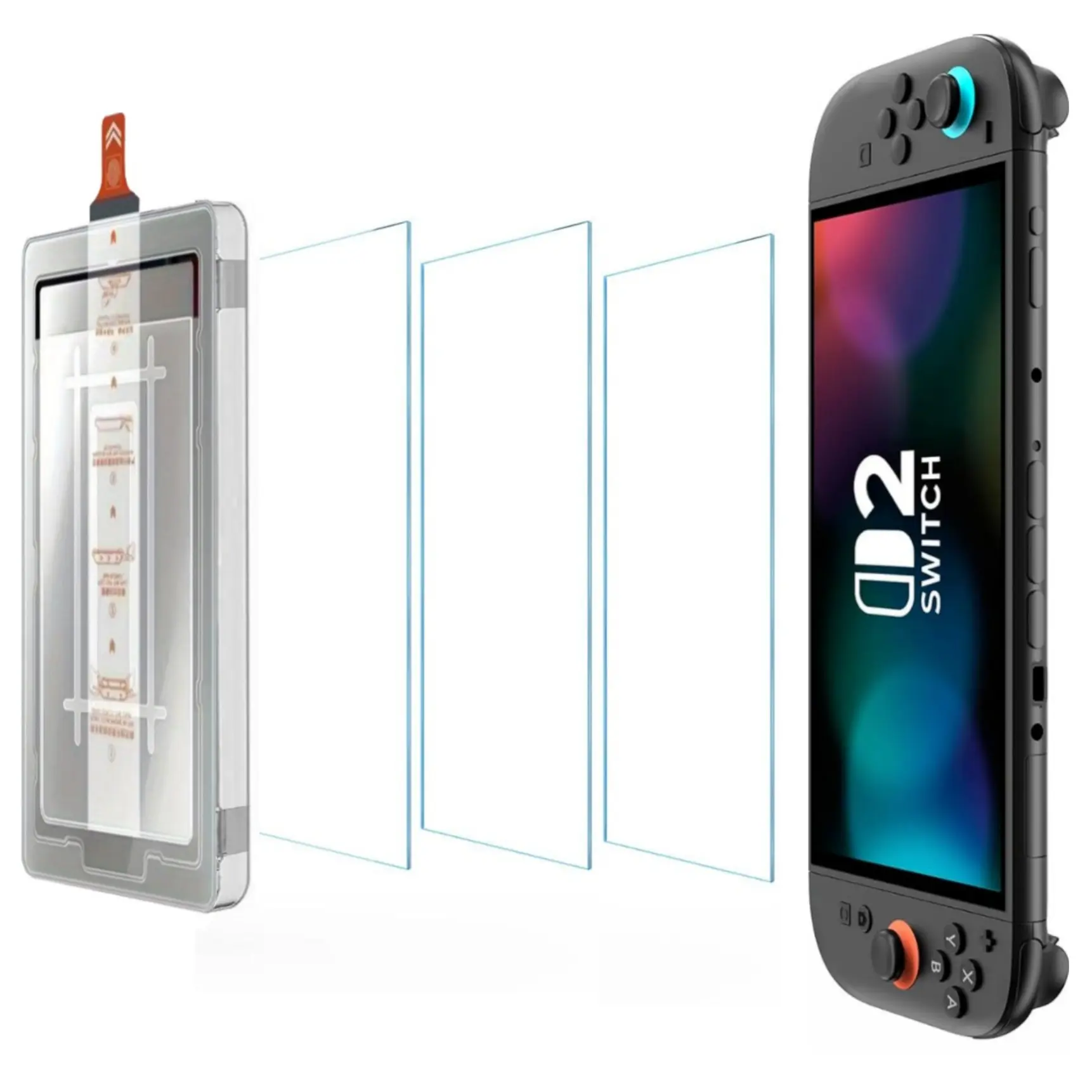 3Pcs For Nintendo Switch2 7.9inch 2025 Protective Tempered Glass Screen Protector With Alignment Kit,9H Hardness, Bubble Free,Anti-Scratch No dust, Protection, Accessories, Installation