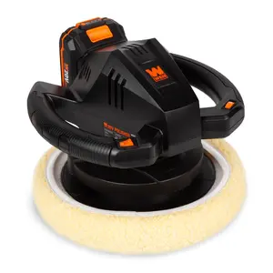 WEN 20870 20V Max Cordless 10-Inch Random Orbital Polisher and Waxer Kit with 2Ah Battery, Charger, and Bonnets