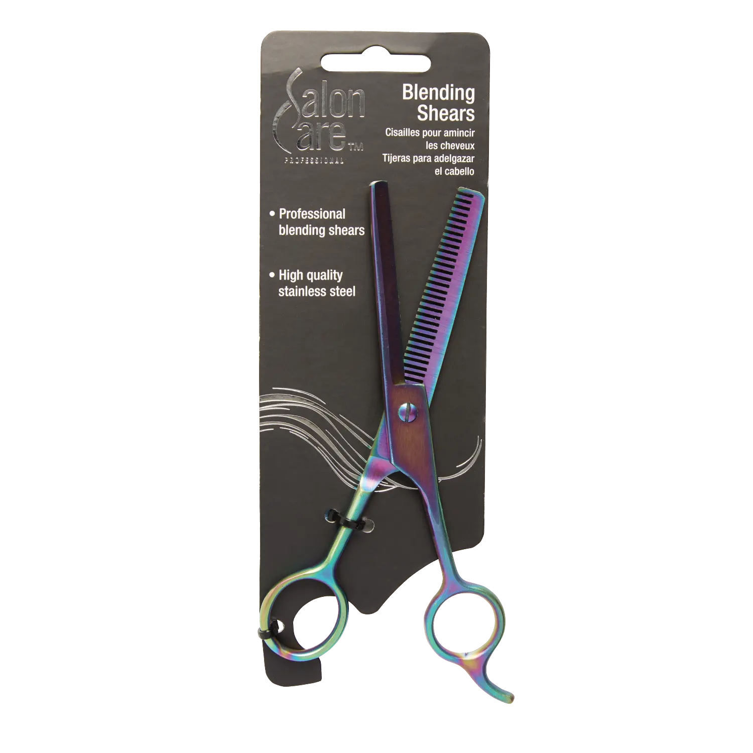 Salon Care Rainbow Blending Shears, Pro-Level Hair Scissors, Texturizing Styling Hair Tool That Adds Volume
