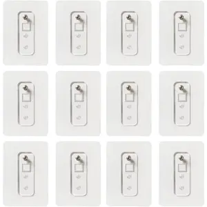 12 Pcs Self Adhesive Screw Hook Durable Punch-Free Wall-Mounted Hanging Nail Heavy-Duty No Drilling Magic Hook for Bathroom Kitchen Nail Free Storage Hooks
