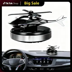 Hnyton Helicopter Shaped Car Air Fresheners, Solar Energy Rotating Aromatherapy Aviation Al Alloy Diffuser, Car Interior Dashboard Decoration, Universal Car Interior Decoration Accessories