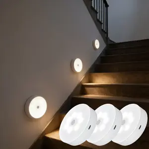 Rechargeable Indoor Motion Sensor Night Light, 3 Magnetic Warm Ambient Lights, Durable Design for Kitchen and Closet, Xyd-002 Model