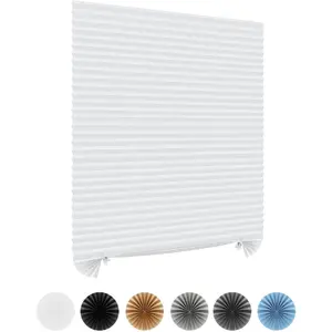 Window Blinds Cordless No Drill Cut to Size Clip  Stick  Self Adhesive Temporary Blinds Pleated Paper Blinds for Windows Doors Shades for   Bedroom Kitchen Bathroom
