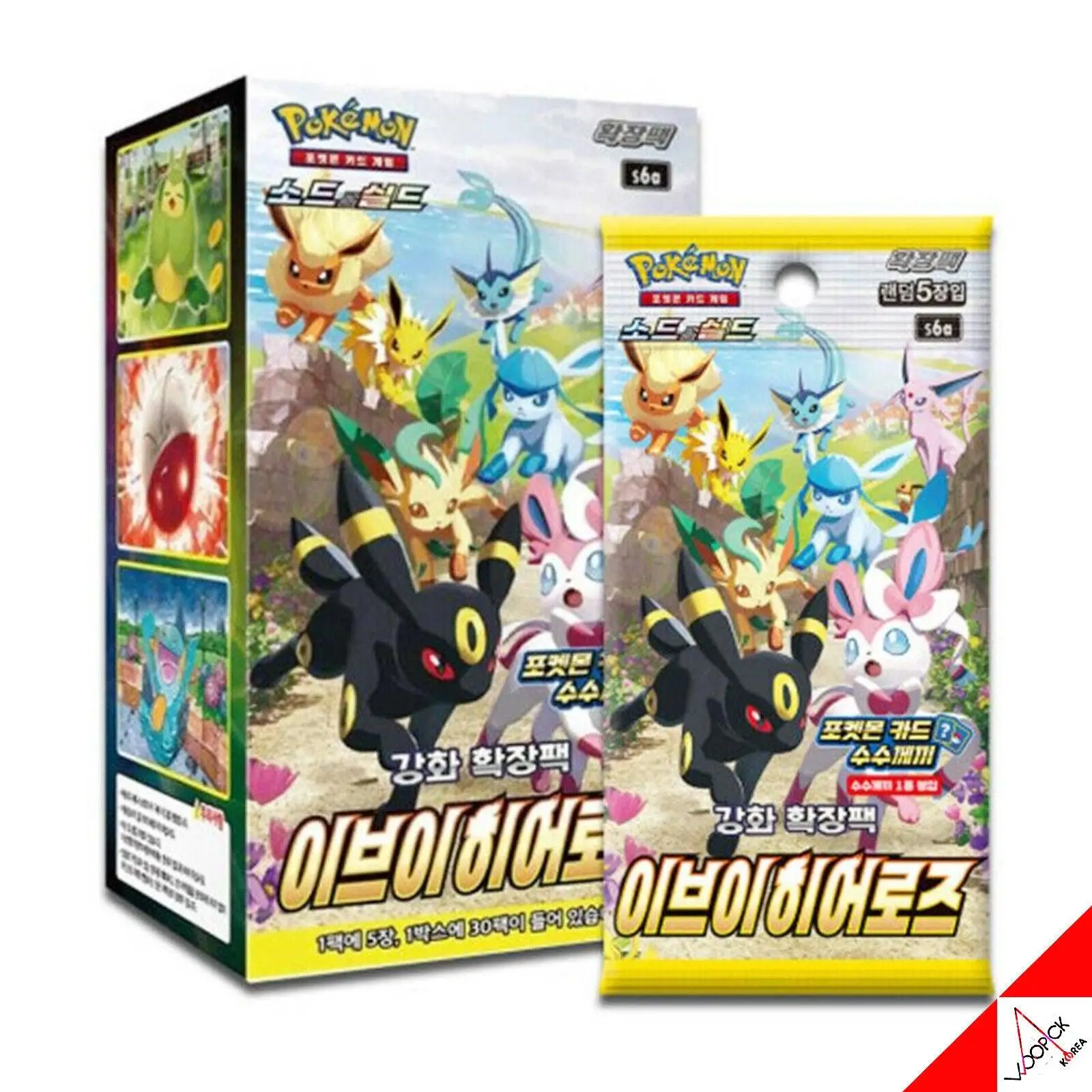 Official Pokemon Korean Eevee Heros Booster Box - 30 Packs