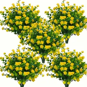 UV-simulated vine and shrub with bright yellow-green leaves, made of plastic artificial greenery, suitable for outdoor and indoor use, year-round home, office, wedding, and party decoration, no maintenance needed, outdoor artificial plants.