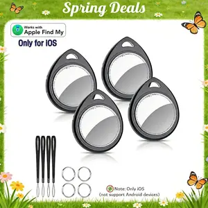 [Spring Deals] Tukio Tx01 GPS Tracker(iOS Only) for Cars & Pets -Mini Clear Design, Weatherproof Case, Anti-Lost Device, Works with Apple Find My (iOS Only), No Monthly Fees, IP67 Waterproof, Replaceable Battery Remote