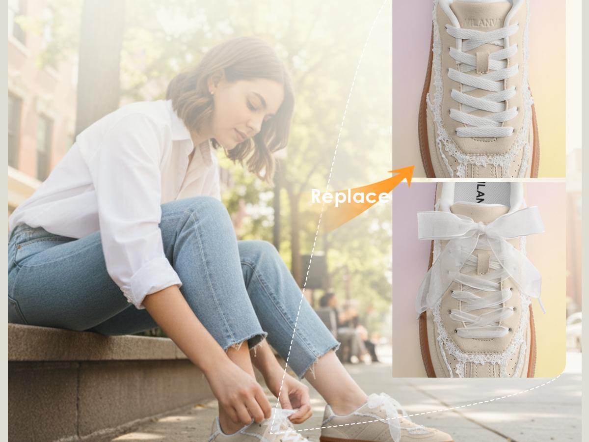 Vilanva Women's Lace Detail Fashion Sneakers Comfortable Casual Dress Sneakers with Retro Gum Sole Walking Trendy Footwear