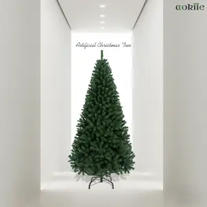 AOKIIE 6.5ft/7.5ft Unlit Artificial Christmas Tree, Premium Full Spruce with Dense & Realistic Branches, Easy Assembly Hinged Design, Durable Metal Stand for Holiday Home Décor
