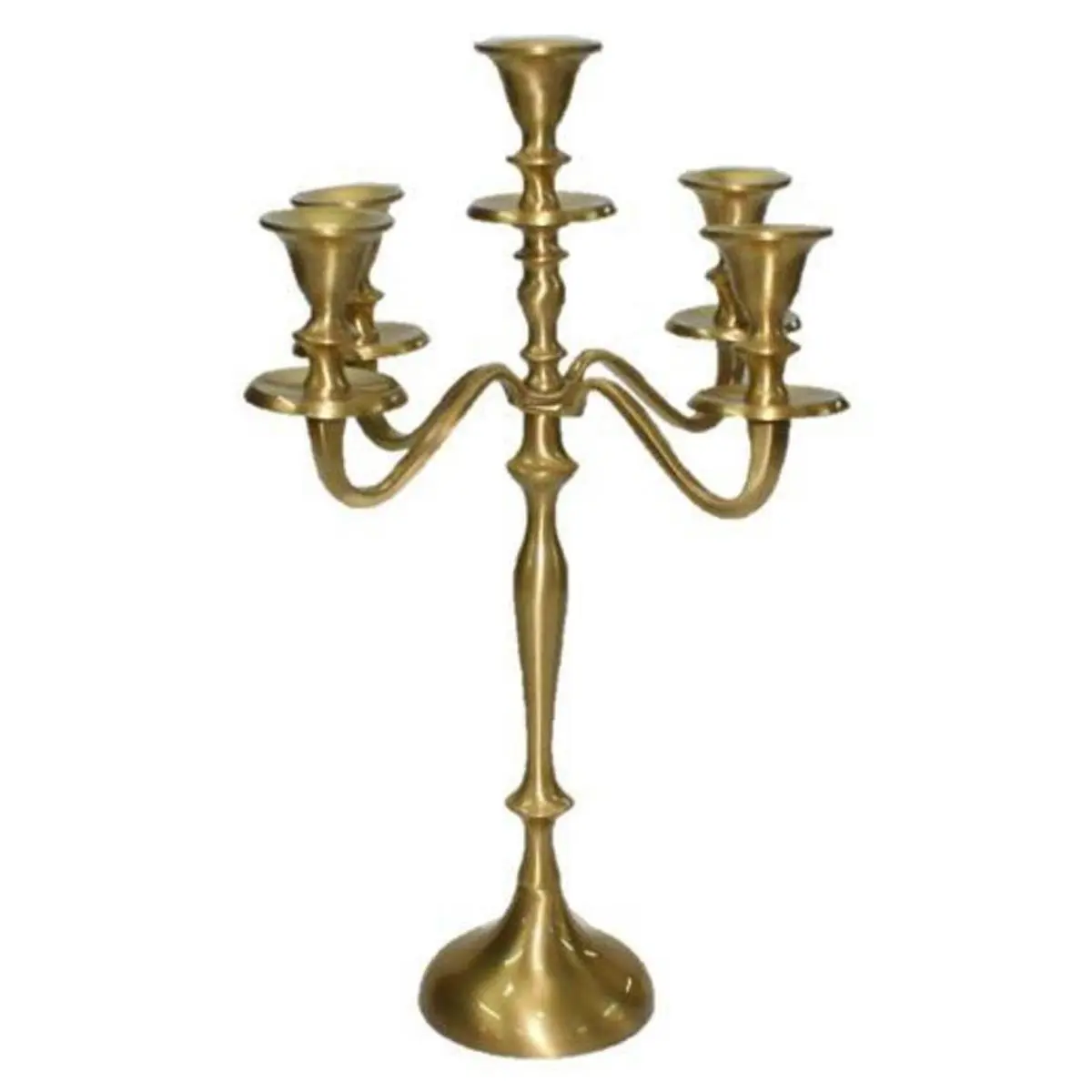Jiallo 71015 Metal 5-Lite Candelabra Light, 18.25 in., Brushed Gold, Home Decor for Weddings