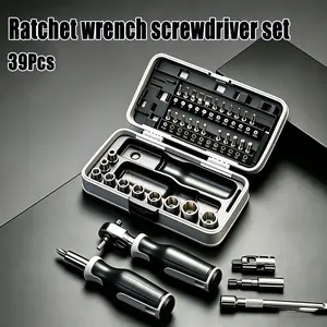 39-Piece V-Steel Ratchet Screwdriver Tool Set, Ideal for Appliance Repair, Home Item Maintenance, Durable Mechanical Tools Kit