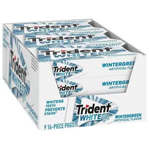 Trident White Sugar-Free Chewing Gum - 9 Pack, 16 Pieces Per Pack, 144 Total Pieces
