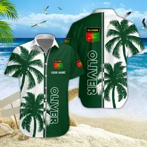 Retro Oliver Tractor Shirt, Hawaiian Style Beach Shirt, Cool Farm Shirt for Dad or Grandpa, Summer Casual Shirt for Him