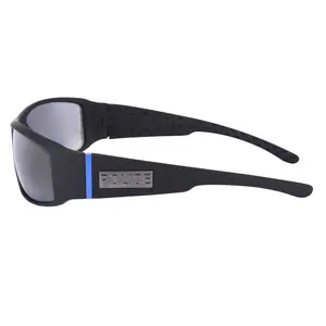 Police/Sheriff TAC Polarized Sport Wrap Thin Blue Line Sunglasses with TR90 Frames and Rubber Coating for Enhanced Comfort and Durability