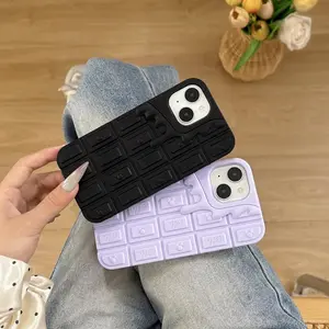 Creative Chocolate Design Phone Case, Cute Phone Shockproof Protective Cover, Phone Accessory Compatible with iPhone 15 14 13 12 11 Pro Max, Casing