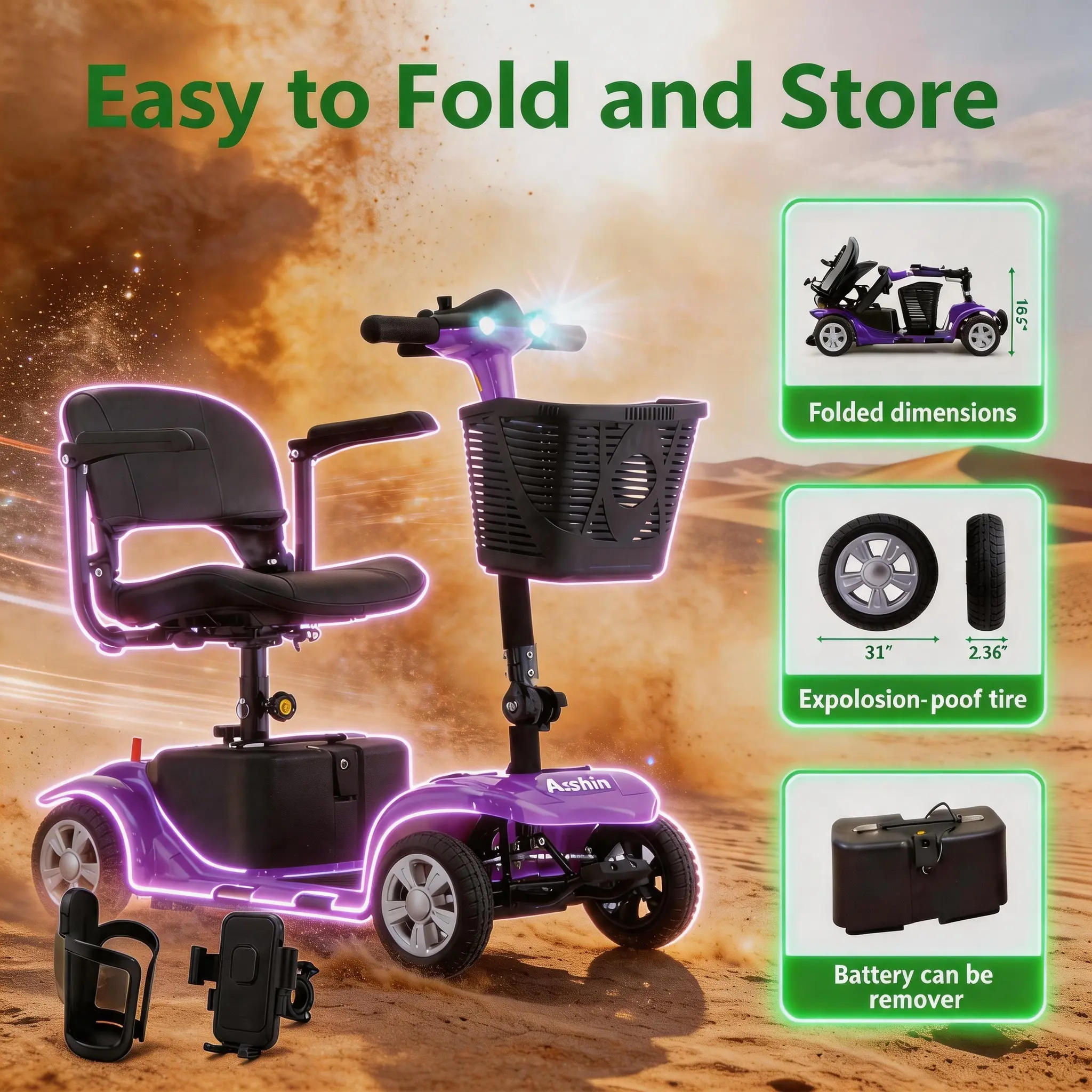 Four-wheeled mobility scooter Four-wheeled mobility scooter