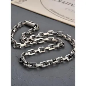 Unisex Street Trend Chunky Chain Necklace, Vintage Trendy Hip Hop Style Chunky Chain Necklace, Chic Jewelry As Gift for Boyfriend & Girlfriend