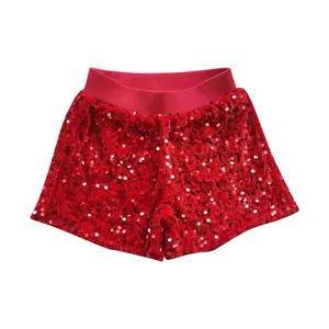 SS0098--Classic red sequined girls' shorts
