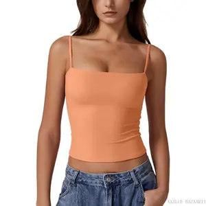 Women's Double Lined Basic Tank Top Adjustable Spaghetti Straps Sleeveless Camisole ShirtsXXALUE BAZAAR11