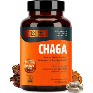Premium Organic Chaga Supplement Capsules - 14:1 Fruiting Body Extract with 15% Beta-Glucans - 3rd-Party Tested - Maintains Immune Health and Digestive Balance (120 Capsules)