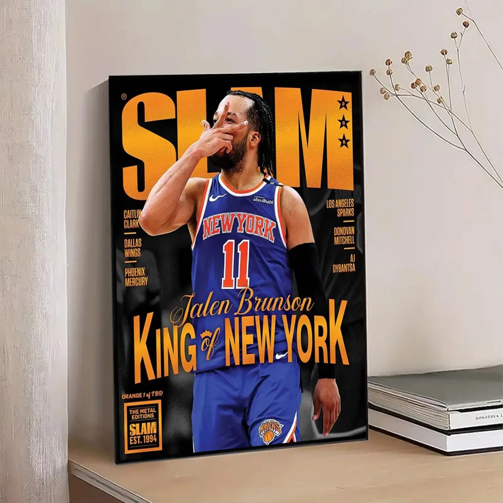 Slam Jalen Brunson New York Knicks King Of New York NBA 2025 Poster, Basketball, Fans Gift, Home Decor