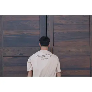 NYC Cotton Tee Oversized Crewneck T-Shirt with "Miami City" Text, Casual Style for Men