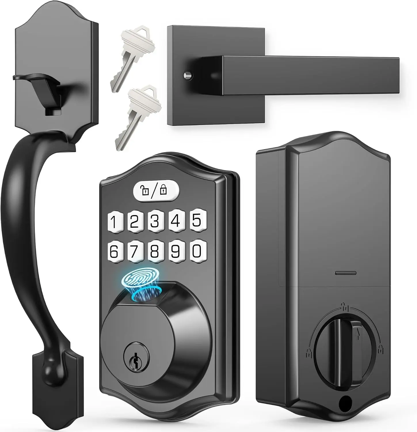 Smart Fingerprint Keypad Door Lock Keyless Entry Electronic Deadbolt Front Door