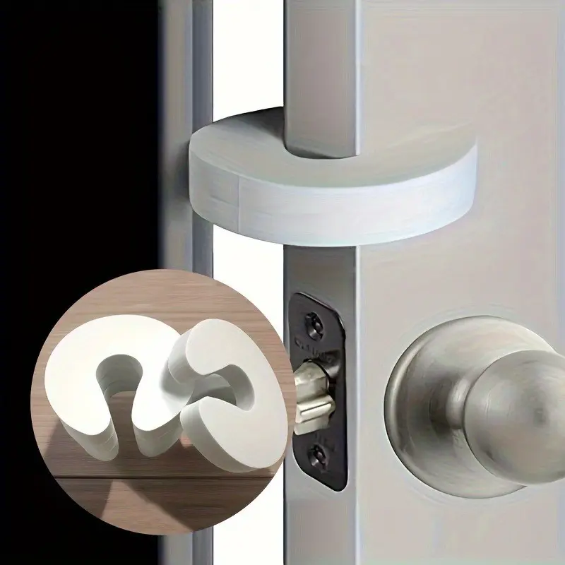 4 Pcs Door Stoppers – Anti-pinch EVA foam door guards with non-slip design, Door Safety, Door Protection, Door Protector, Door Slamming Prevention. Protects kids’ fingers, prevents door slamming and wall damage, ideal for home, office and hotel use.