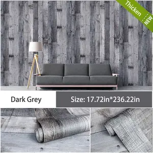 17.72x236.22in Wood Grain Self-Adhesive Decorative Wallpaper, Vintage Weathered Wooden Texture, Living Room Bedroom Wall Renovation Sticker