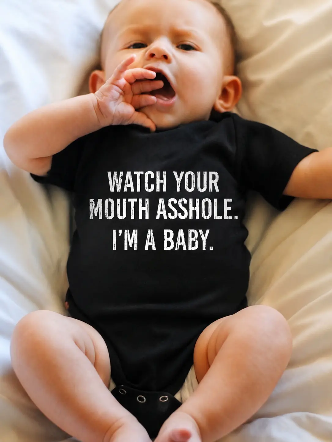 PUEMCO Baby Bodysuit, Soft Cotton Short Sleeve Infant Romper, Cute Funny Newborn Clothes for Baby Shower Gift
