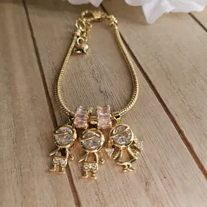 Custom bracelet with kids gold-plated