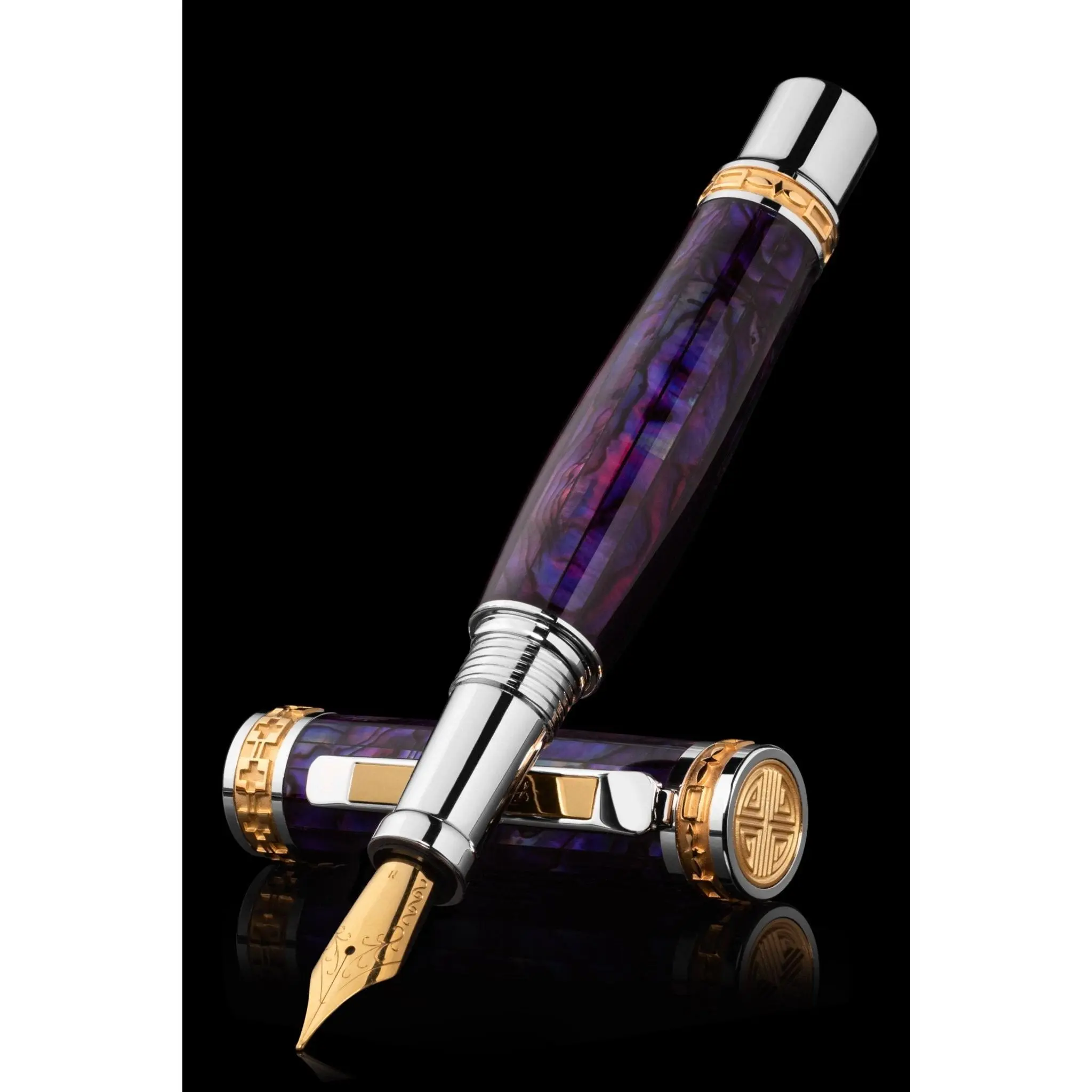 Pitchman Closer Purple Abalone Shell Fountain Pen