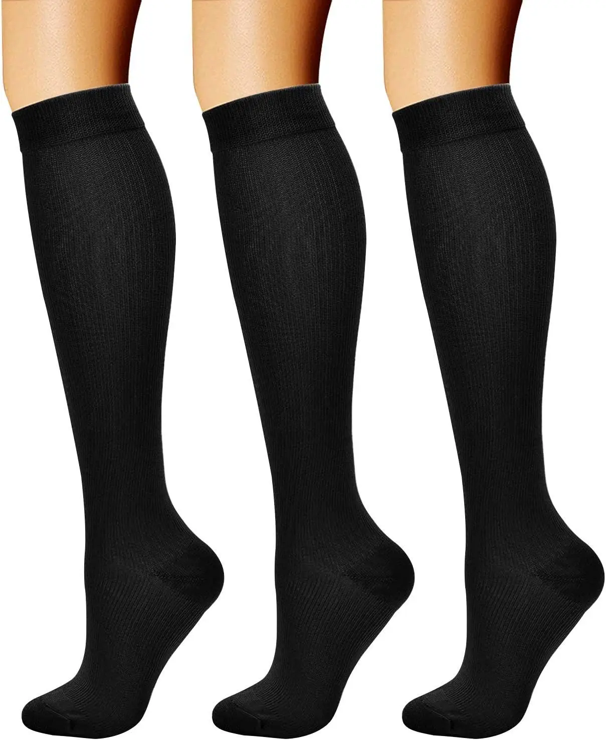 CHARMKING Compression Socks for Women & Men Circulation (3 Pairs) 15-20 Mmhg Is Best Support for Athletic Running Cycling Charm palace