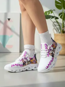 Kids K-Pop Huntrx Cartoon Print Sneakers, Lightweight Comfortable All-Season Casual Shoes, Unisex Textile Eva Sole Sports Footwear