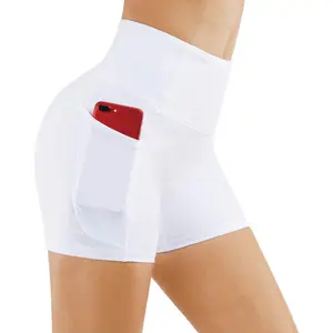 THE GYM PEOPLE High Waist Yoga Shorts for Women'S Tummy Control Fitness Athletic Workout Running Shorts with Deep Pockets THE GYM PEOPLE