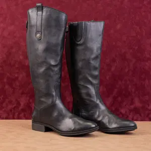 Sam Edelman Women Penny 2 Riding Equestrian Wide Calf Black Leather Boots size 8