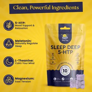 Sleep Support Gummies with 5-HTP, Melatonin & Magnesium – Vegan, Berry Flavor tiktok supplements