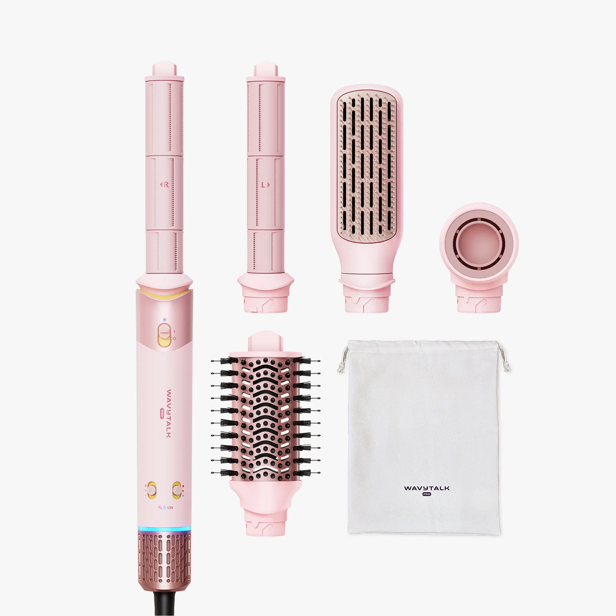 Wavytalk Airshape Pro Signature Air Styler Set for Quick Styling | 4-in-1 Hair Dryer & Multi-Styler with Auto-Wrap Curlers, Paddle & Volumizing Brush, Less Heat Damage, Ionic Anti-Frizz