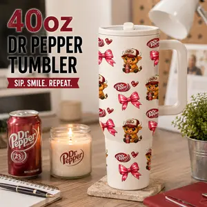 1 Pc 40oz Dr Pepper Highland Cow Insulated Tumbler, Double Wall, Leak-Proof, Keeps Hot for 12hrs, Keeps Cold for 24hrs, Perfect for Daily Use, Office, Travel, Stylish & Durable, Ideal Gift for Drink Lovers, Women, Mother’s Day, Holidays