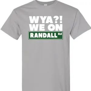 Cadillacjerry Wya We On Randall 1st Collection Gray T Shirt - Men's Casual Short Sleeve Tee with Bold Street Sign Graphic Tshirt streetwear good