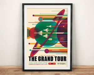 NASA POSTER: Grand Tour Retro Space Travel Print by JPL, Visions of the Future. Art Poster, Poster Prints. Wall Decor