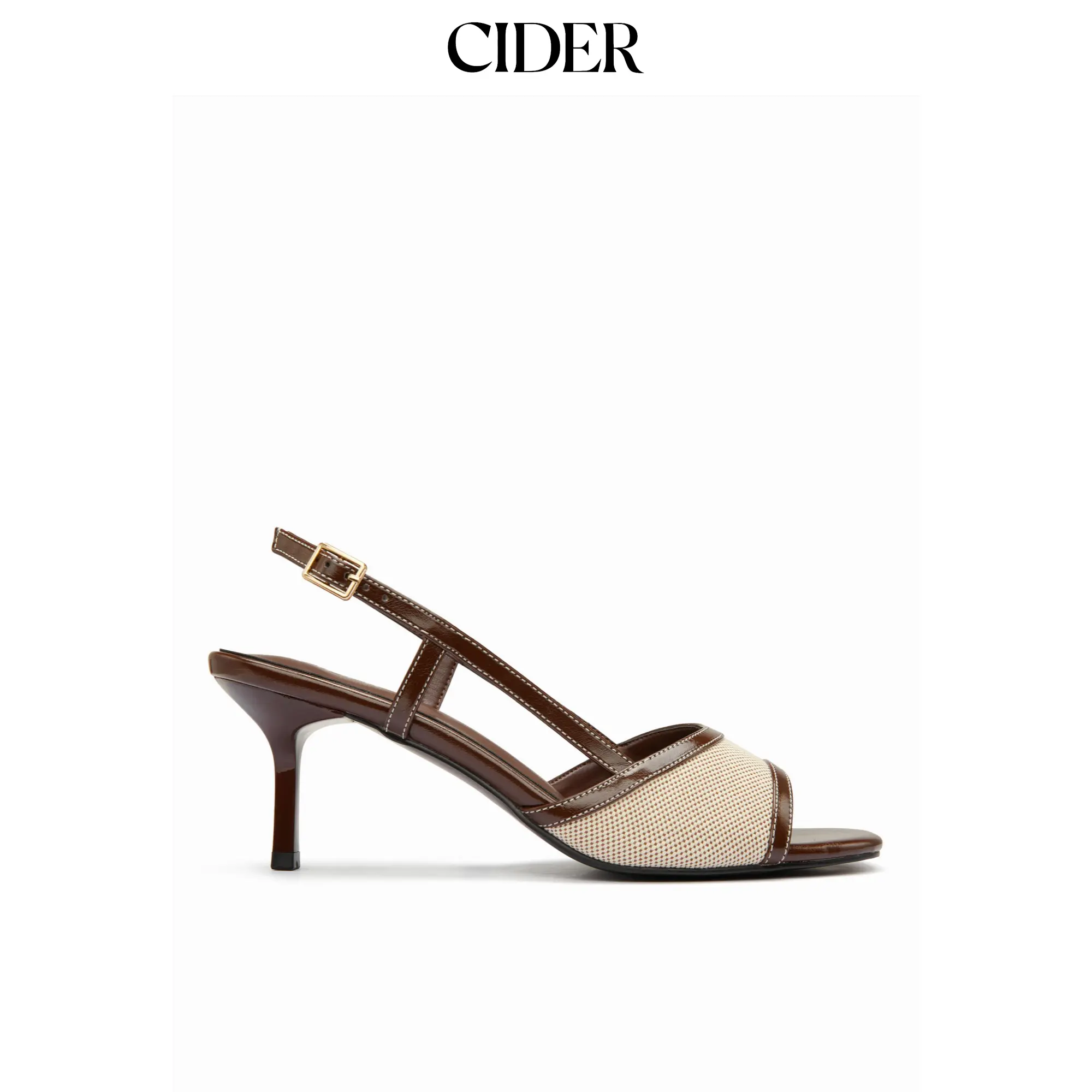 Cider TWO-TONE STRAP SLINGBACK HEELS