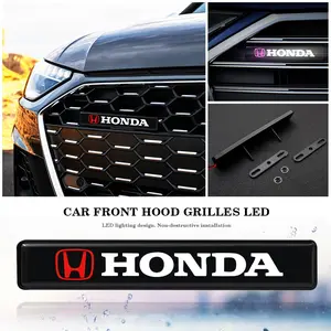 Car Decorative LED Front Grille Emblem Badge, Fits Honda Models, Automotive Accessories, Enhance Car Styling, Durable Material