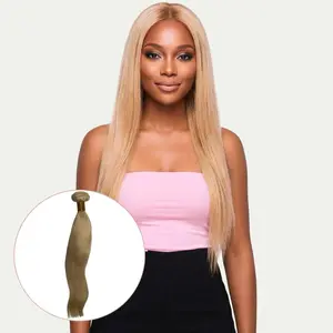 Straight Blonde 100% Human Hair Bundles - Pre-Dyed 613 Russian Blonde Silky Smooth Texture Easy Styling Minimal Shedding