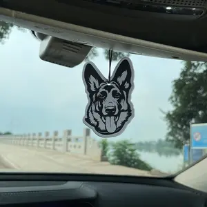 German Shepherd Scented Car Air Freshener, Long-Lasting Aromatherapy Paper Pendant, Stress Relief Fragrance for Rearview Mirror & Vent