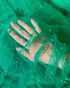 Kelly Green Pearl Tulle
